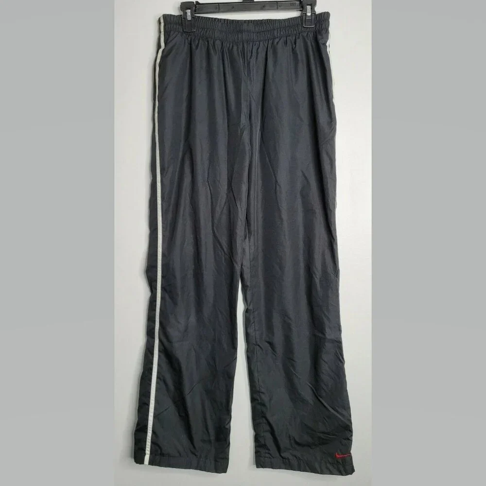 Nike Womens Track Windbreaker Y2K Vintage Lined Pants Black‎ Medium Gray Label